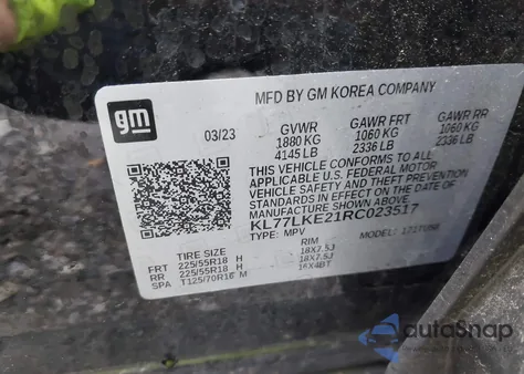 2024 Chevrolet Trax Fwd Activ from USA, damaged, VIN KL77LKE21RC023517